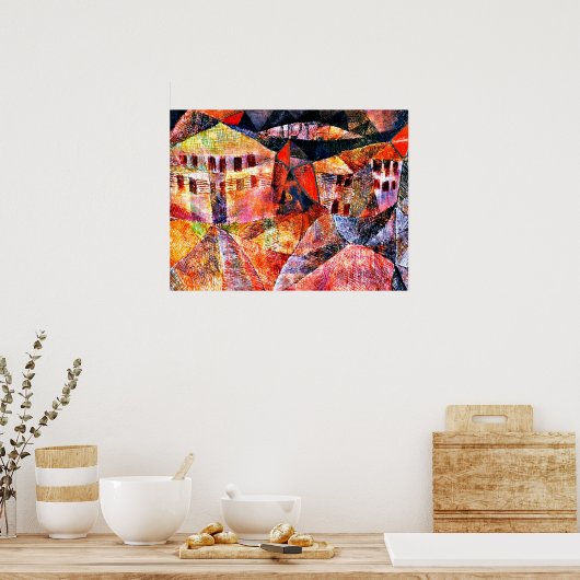 Paul Klee-kunst: Het Hotel, beroemd schilderij, Poster (Keuken)