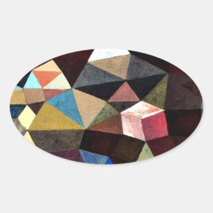 Paul Klee kunst: Kristallijn landschap Ovale Sticker