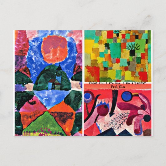 Paul Klee kunstcollage en citaat Briefkaart (Voorkant)