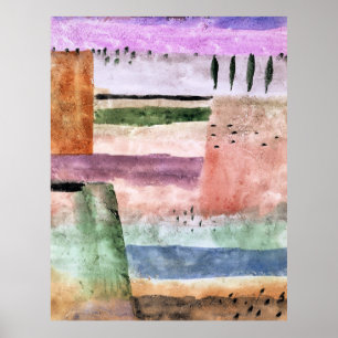 Paul Klee, Landschap met Populieren, Poster