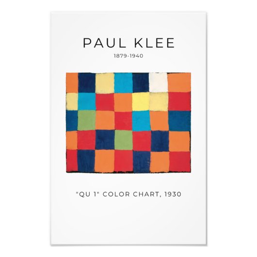 Paul Klee, Qu 1-kleurengrafiek, kleurrijke Abstrac Foto Afdruk (Voorkant)