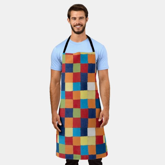  Paul Klee Qu 1 Kleurenkaart Vierkantjes Kunst Schort (Gedragen)