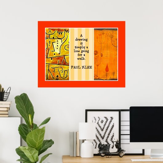 Paul Klee Quotation en Collage Poster (Thuiskantoor)