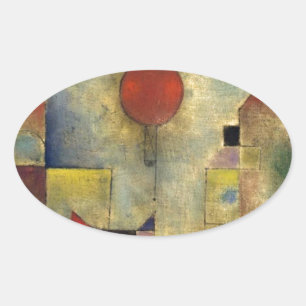 Paul Klee Red Balloon Ovale Sticker