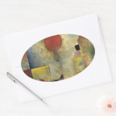 Paul Klee Red Balloon Ovale Sticker (Envelop)