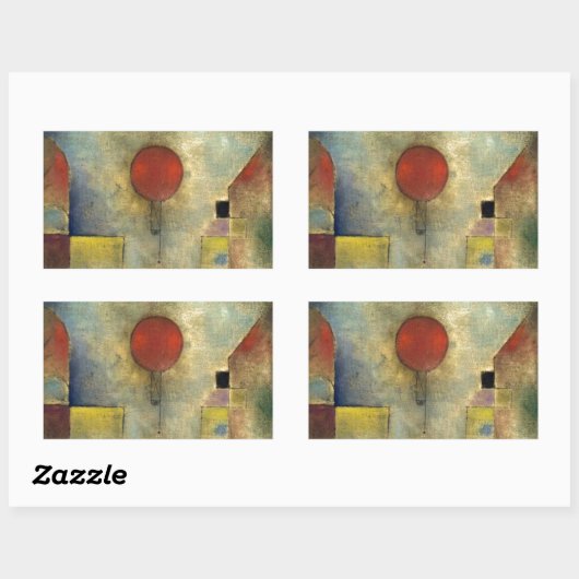 Paul Klee Red Balloon Rechthoekige Sticker (Vel)