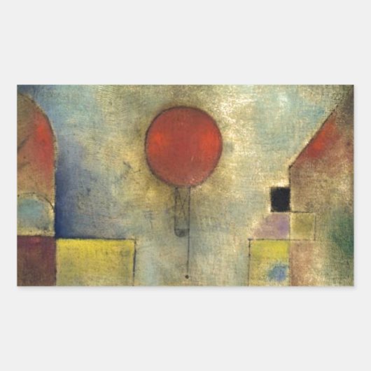 Paul Klee Red Balloon Rechthoekige Sticker (Voorkant)