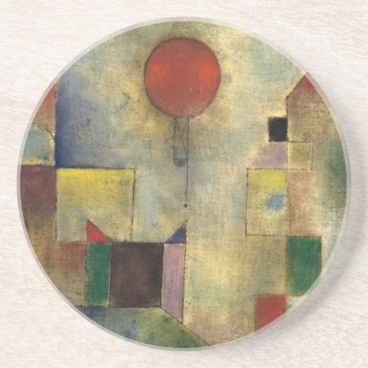 Paul Klee Red Balloon Zandsteen Onderzetter (Voorkant)