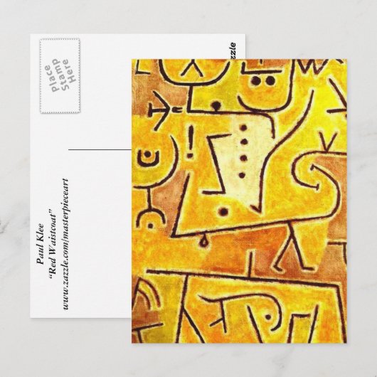 Paul Klee - Red Waistcoat Briefkaart (Voorkant / Achterkant)