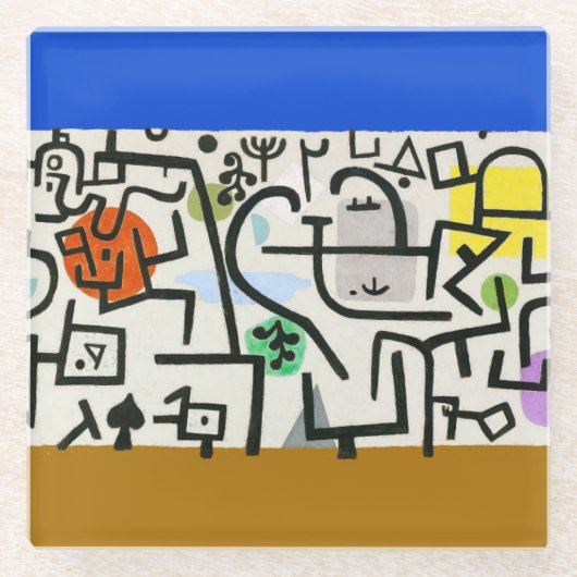 Paul Klee Rich Harbor Abstract Expressionisme Glazen Onderzetter (Voorkant)