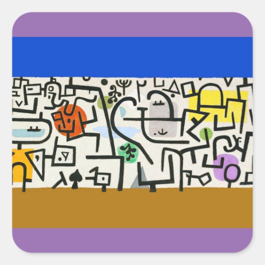 Paul Klee Rich Harbor Abstract Expressionisme Vierkante Sticker (Voorkant)