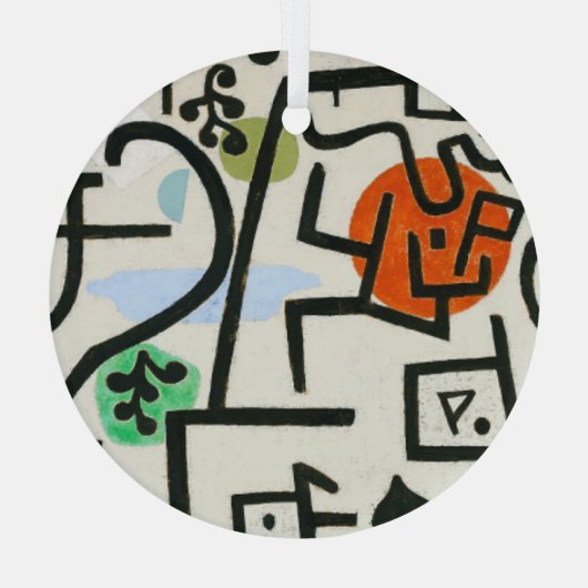 Paul Klee Rich Harbour Abstract expressionisme Glas Ornament (Achterkant)