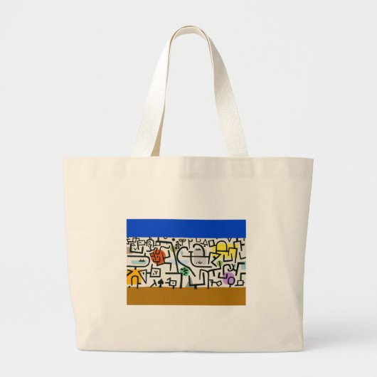 Paul Klee Rich Harbour Abstract expressionisme Grote Tote Bag (Voorkant)