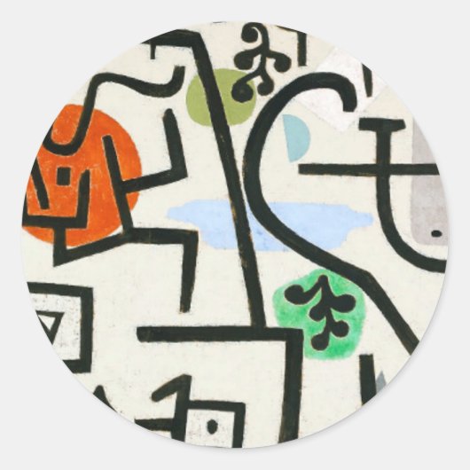 Paul Klee Rich Harbour Abstract expressionisme Ronde Sticker (Voorkant)