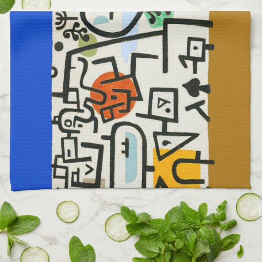 Paul Klee Rich Harbour Abstract expressionisme Theedoek (Gevouwen)