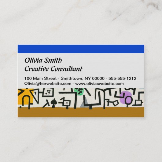 Paul Klee Rich Harbour Abstract expressionisme Visitekaartje (Voorkant)