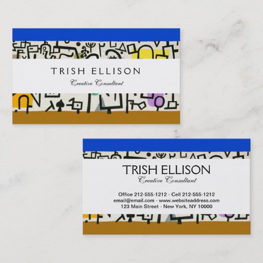 Paul Klee Rich Port Harbor Abstract reizen Visitekaartje (Voorkant / Achterkant)