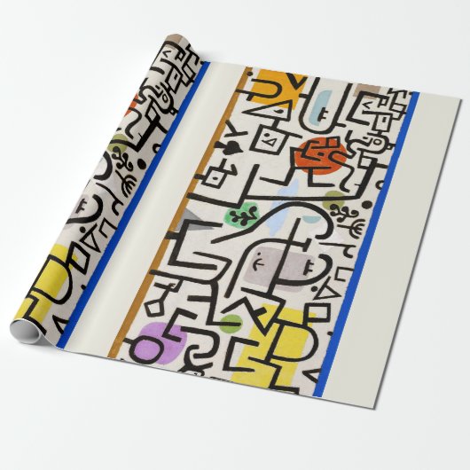 Paul Klee "Rich Port" Modern Abstract Cadeaupapier (Uitgerold)