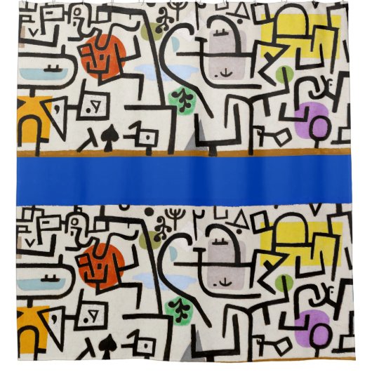 Paul Klee "Rich Port" Modern Abstract Douchegordijn (Voorkant)