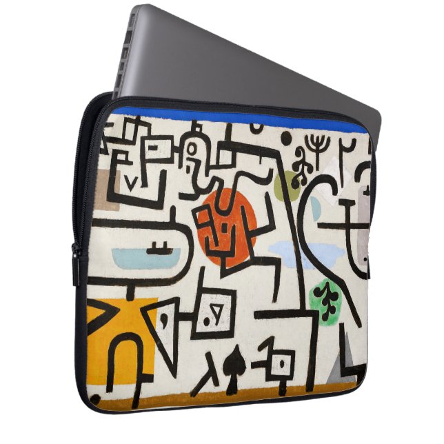 Paul Klee "Rich Port" Modern Abstract Laptop Sleeve (Voorkant Rechts)