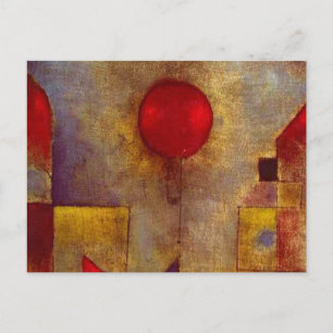 Paul Klee Rode Ballon Abstract Kleurrijke Kunst  Briefkaart