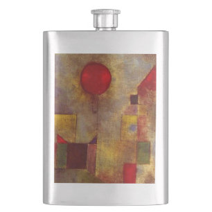 Paul Klee Rode Ballon Abstract Kleurrijke Kunst  Heupfles