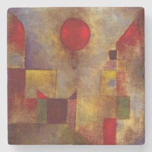 Paul Klee Rode ballon Abstract Kleurrijke Kunst  Stenen Onderzetter