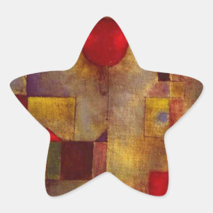 Paul Klee Rode Ballon Abstract Kleurrijke Kunst  Ster Sticker