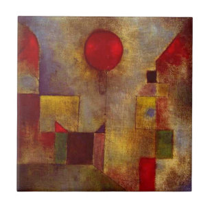 Paul Klee Rode Ballon Abstract Kleurrijke Kunst Tegeltje