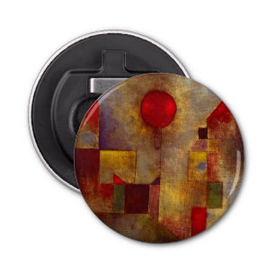 Paul Klee Rode Ballon Abstracte Kleurrijke Kunst Button Flesopener