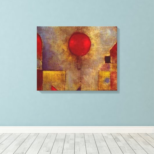 Paul Klee Rode Ballon Abstracte Kleurrijke Kunst Canvas Afdruk (Insitu (Houten vloer))