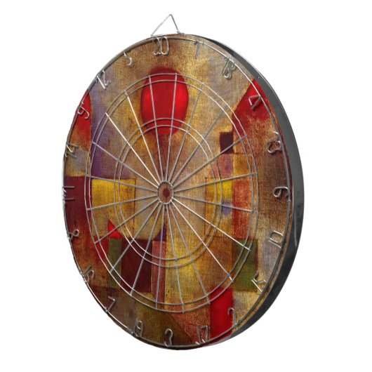 Paul Klee Rode Ballon Abstracte Kleurrijke Kunst Dartbord (Voorkant Rechts)