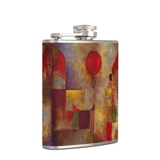 Paul Klee Rode Ballon Abstracte Kleurrijke Kunst Heupfles (Rechts)