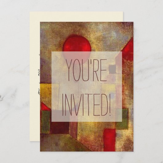 Paul Klee Rode Ballon Abstracte Kleurrijke Kunst Kaart (Voorkant / Achterkant)