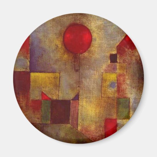 Paul Klee Rode Ballon Abstracte Kleurrijke Kunst Magneet (Voorkant)
