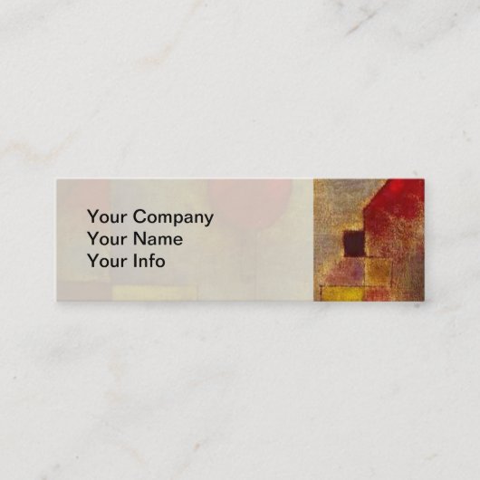 Paul Klee Rode Ballon Abstracte Kleurrijke Kunst Mini Visitekaartje (Voorkant)