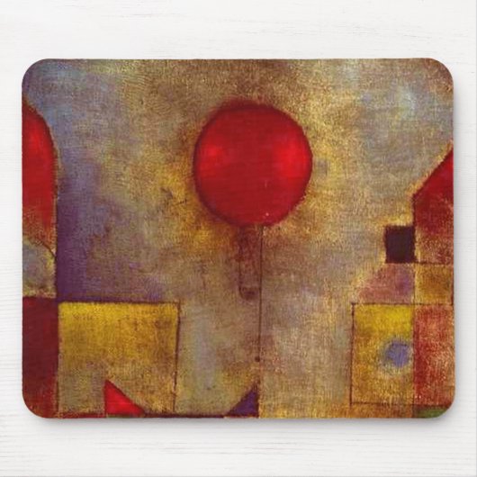 Paul Klee Rode Ballon Abstracte Kleurrijke Kunst Muismat (Voorkant)