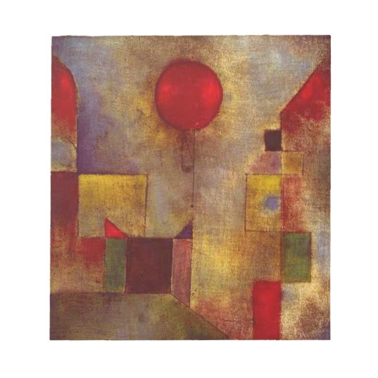 Paul Klee Rode Ballon Abstracte Kleurrijke Kunst Notitieblok (Voorkant)
