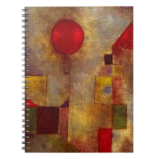 Paul Klee Rode Ballon Abstracte Kleurrijke Kunst Notitieboek (Voorkant)