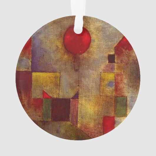 Paul Klee Rode Ballon Abstracte Kleurrijke Kunst Ornament (achterkant)