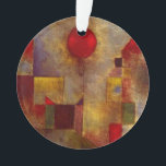 Paul Klee Rode Ballon Abstracte Kleurrijke Kunst Ornament<br><div class="desc">De Rode ballon werd geschilderd door kunstenaar Paul Klee in 1922,  met kleurrijke geometrische vormen die op het canvas drijven,  met een rode ballon en cubistische stadvormen op de achtergrond.</div>