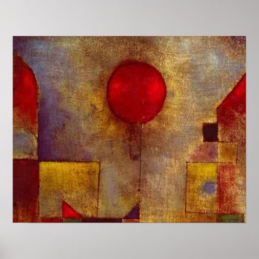 Paul Klee Rode Ballon Abstracte Kleurrijke Kunst Poster (Voorkant)