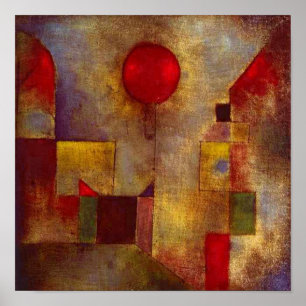 Paul Klee Rode Ballon Abstracte Kleurrijke Kunst Poster