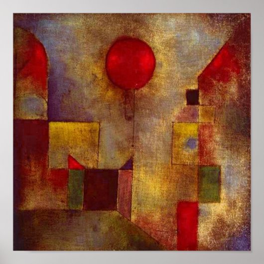 Paul Klee Rode Ballon Abstracte Kleurrijke Kunst Poster (Voorkant)