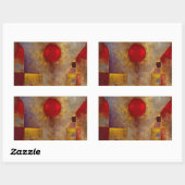 Paul Klee Rode Ballon Abstracte Kleurrijke Kunst Rechthoekige Sticker (Vel)