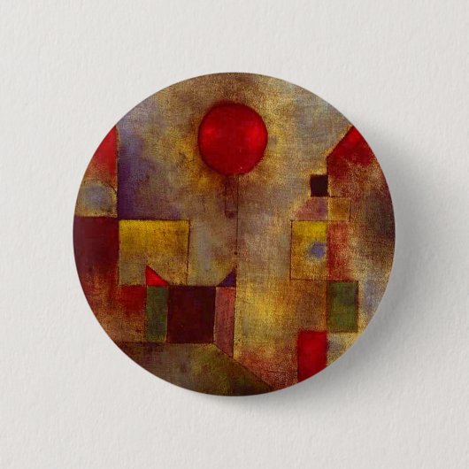 Paul Klee Rode Ballon Abstracte Kleurrijke Kunst Ronde Button 5,7 Cm (Voorkant)