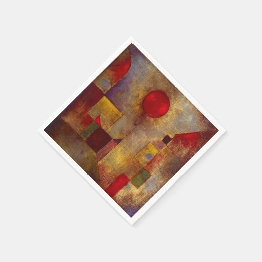 Paul Klee Rode Ballon Abstracte Kleurrijke Kunst Servet (Hoek)