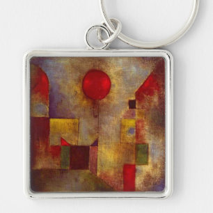 Paul Klee Rode Ballon Abstracte Kleurrijke Kunst Sleutelhanger