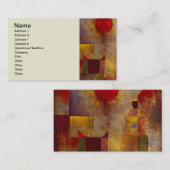 Paul Klee Rode Ballon Abstracte Kleurrijke Kunst Visitekaartje (Voorkant / Achterkant)