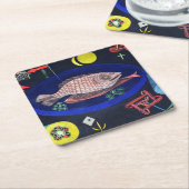 Paul Klee rond de vis Kartonnen Onderzetters (Schuin)